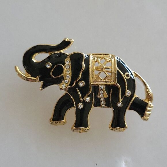 3 Elephant Pins Trunk Up Set of 3 Vintage Scatter Pins - Picture 4 of 5